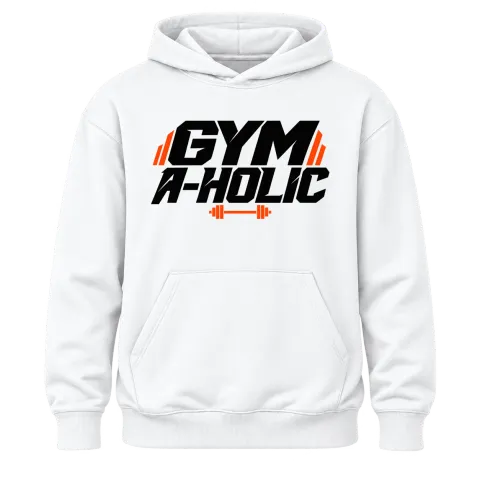 GYM A-HOLIC върху Худи — Бяло