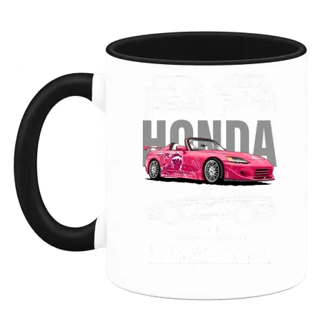 Honda S2000 в розово върху Чаша — Черна