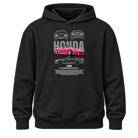 Honda S2000 в розово върху Худи — Черно