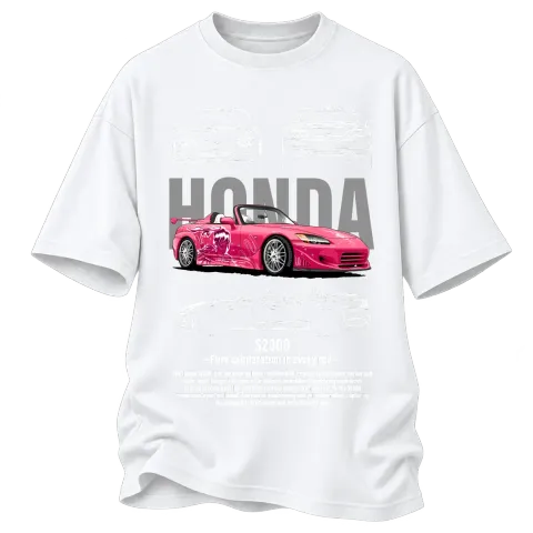 Honda S2000 в розово върху Овърсайз — Бяло