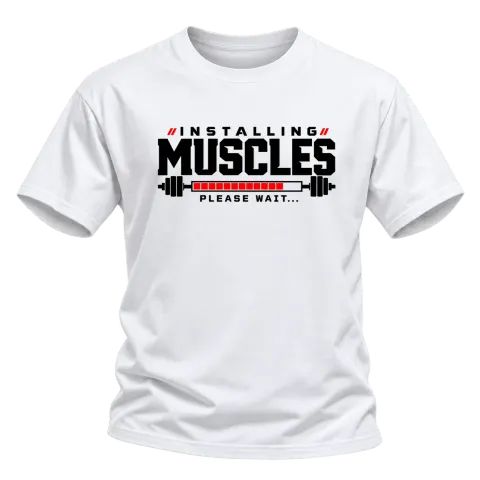 installing muscles please wait... върху Тениска — Бяло
