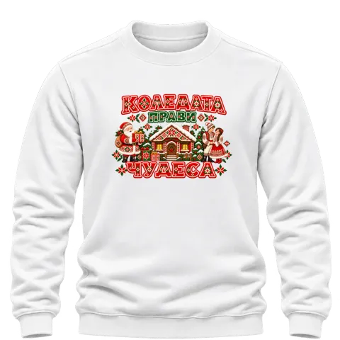 Коледата прави чудеса етно върху Блуза — Бяло