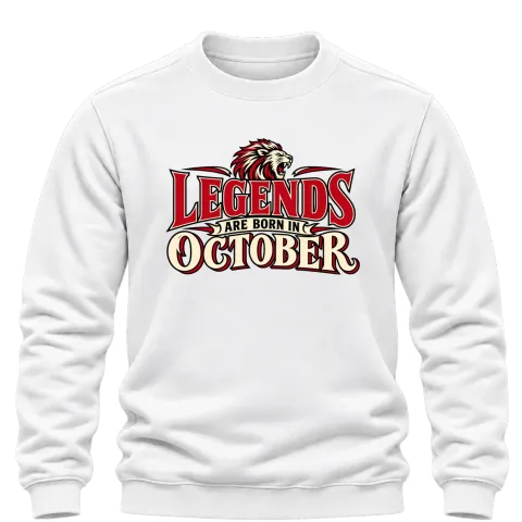 LEGENDS ARE BORN IN OCTOBER върху Блуза — Бяло