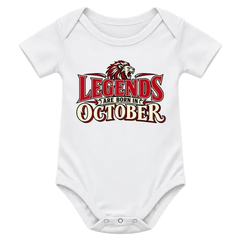 LEGENDS ARE BORN IN OCTOBER върху Боди — Бяло