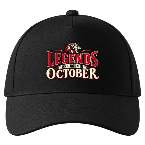 LEGENDS ARE BORN IN OCTOBER върху Шапка — Черно