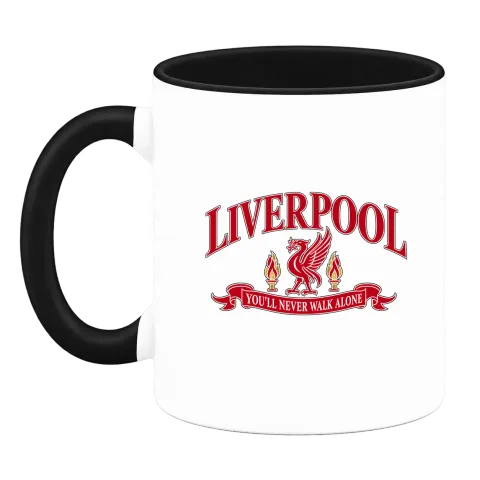 Ливърпул You'll Never Walk Alone върху Чаша — Черна
