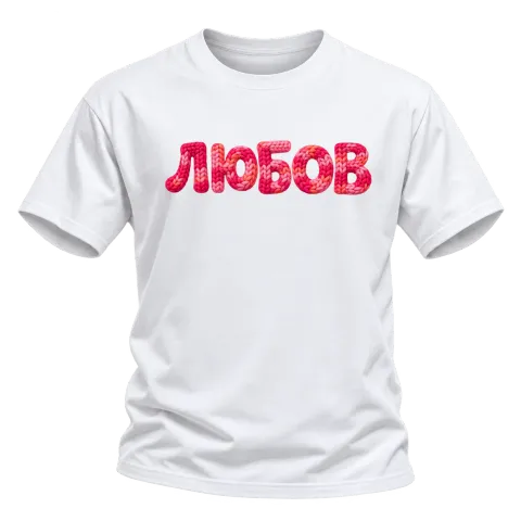 Любов 2 върху Тениска — Бяло