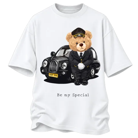 Мече Be my Special върху Овърсайз — Бяло