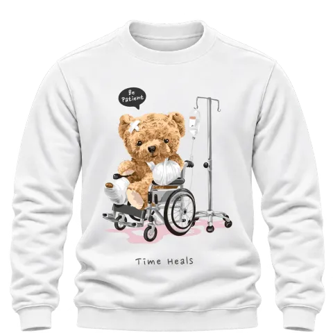 Мече Be Patient Time Heals върху Блуза — Бяло