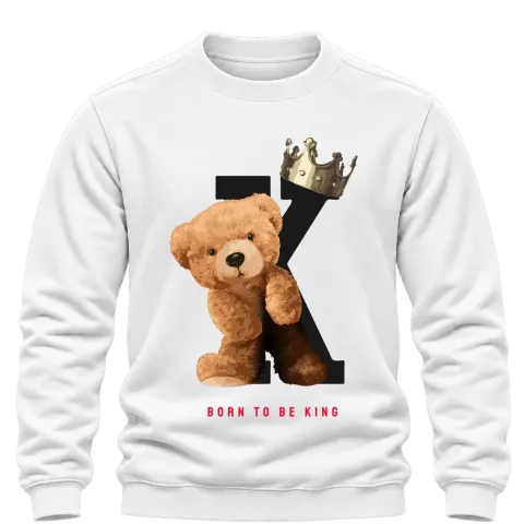 Мече Born to be King върху Блуза — Бяло