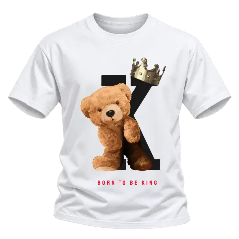 Мече Born to be King върху Тениска — Бяло