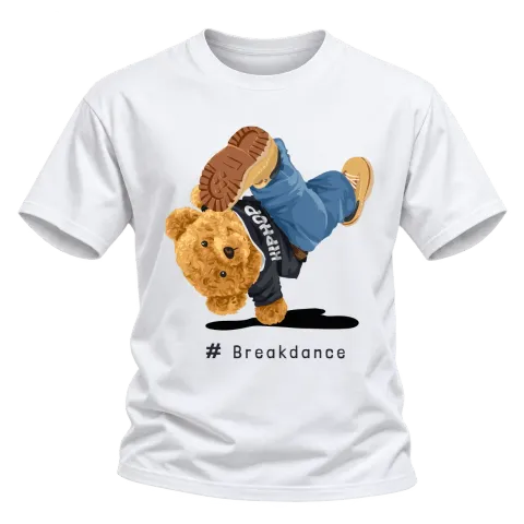 Мече breakdance върху Тениска — Бяло