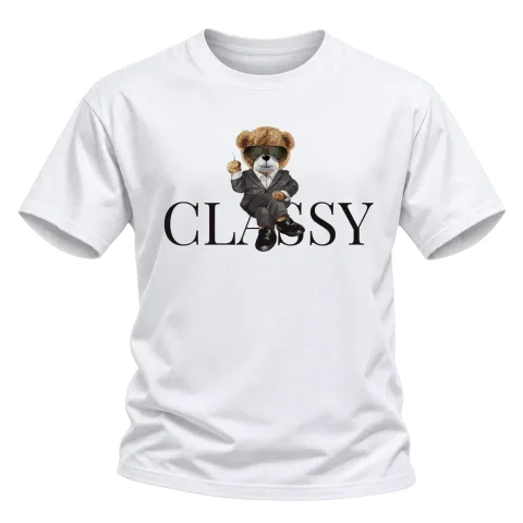 Мече CLASSY върху Тениска — Бяло