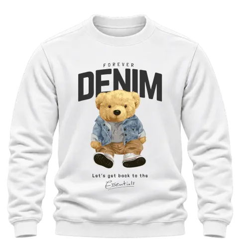 Мече DENIM върху Блуза — Бяло