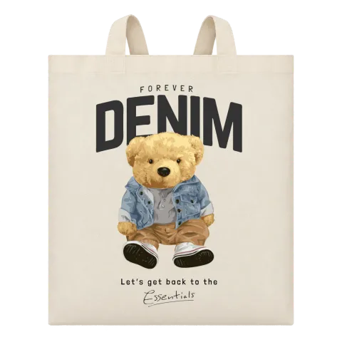 Мече DENIM върху Чанта — Бежово