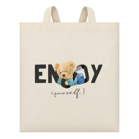 Мече Enjoy Yourself върху Чанта — Бежово