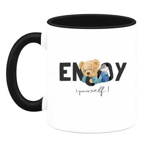 Мече Enjoy Yourself върху Чаша — Черна