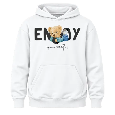 Мече Enjoy Yourself върху Худи — Бяло