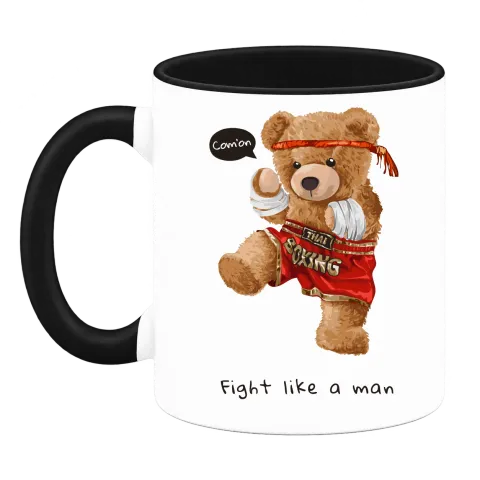 Мече Fight like a man върху Чаша — Черна