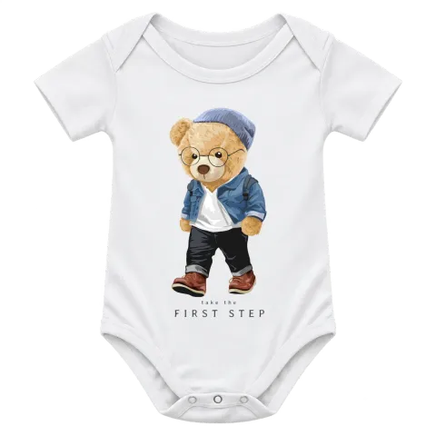 Мече First Step върху Боди — Бяло
