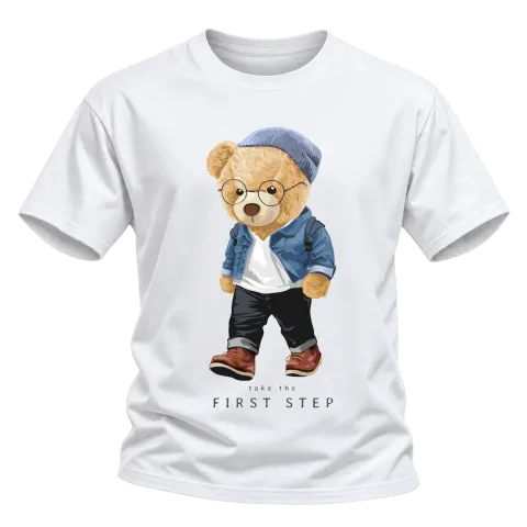 Мече First Step върху Тениска — Бяло