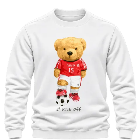 Мече футболист #kcik off върху Блуза — Бяло
