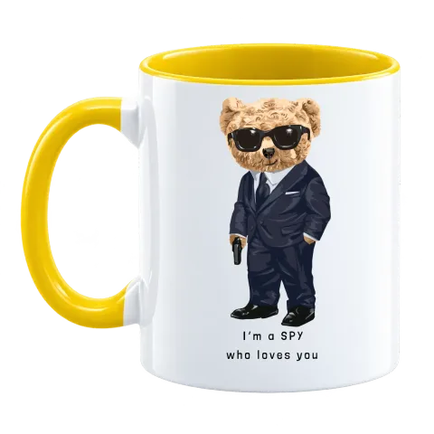 Мече I'm a SPY върху Чаша — Жълта