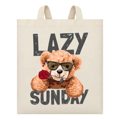 Мече Lazy Sunday върху Чанта — Бежово