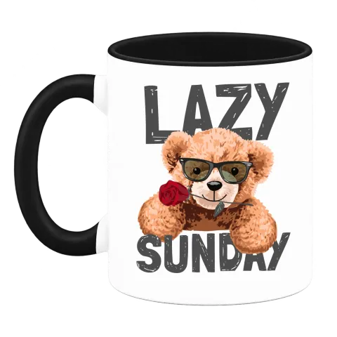Мече Lazy Sunday върху Чаша — Черна