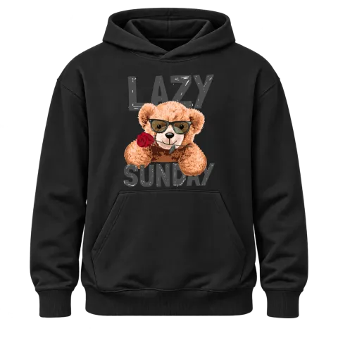 Мече Lazy Sunday върху Худи — Черно