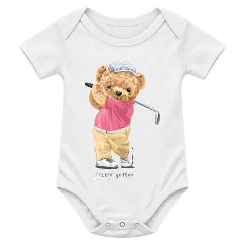 Мече little golfer върху Боди — Бяло