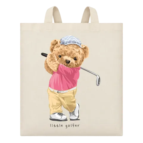 Мече little golfer върху Чанта — Бежово