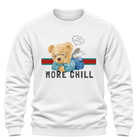 Мече More Chill върху Блуза — Бяло