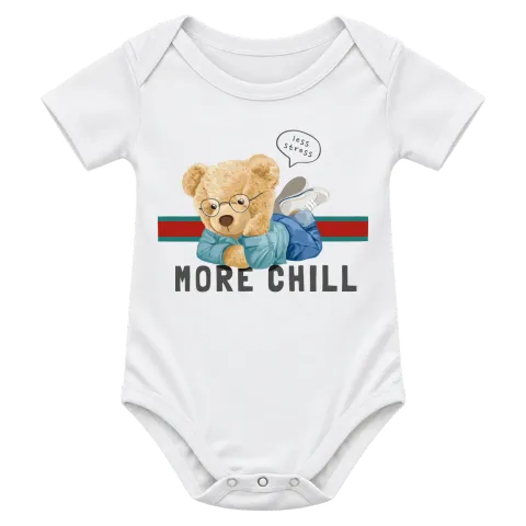 Мече More Chill върху Боди — Бяло