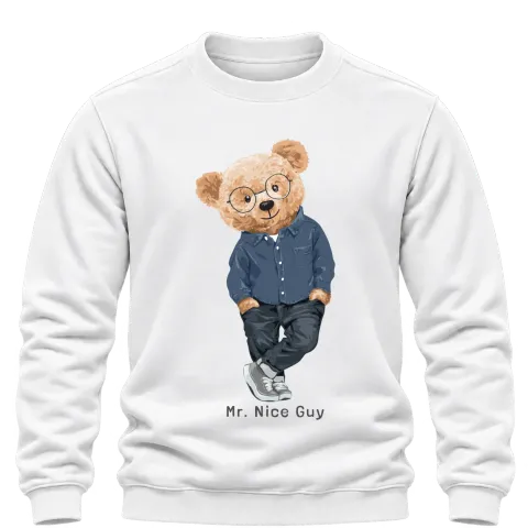 Мече Mr. Nice Guy върху Блуза — Бяло