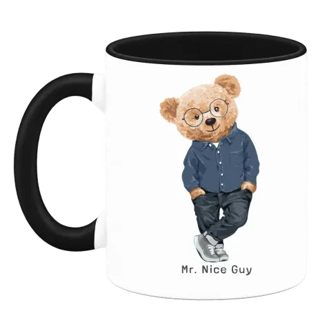 Мече Mr. Nice Guy върху Чаша — Черна