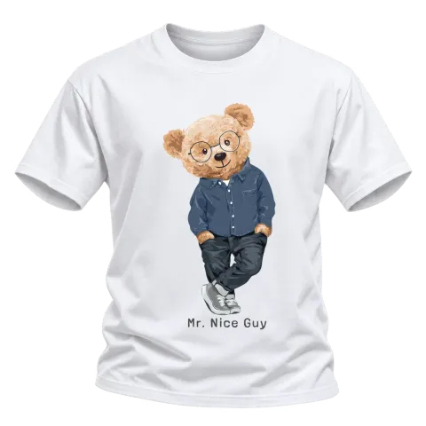 Мече Mr. Nice Guy върху Тениска — Бяло