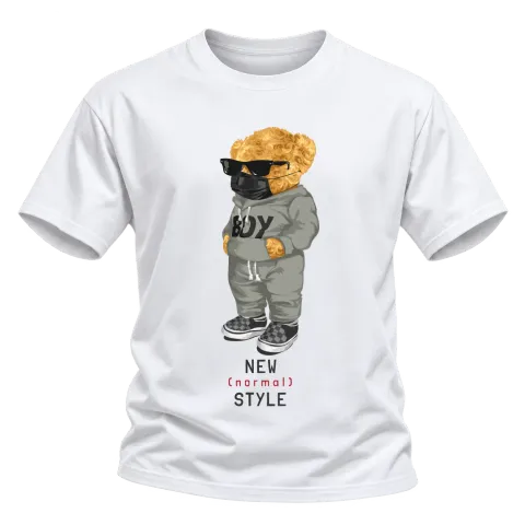 Мече NEW "normal" STYLE върху Тениска — Бяло