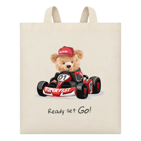 Мече Ready Set Go върху Чанта — Бежово