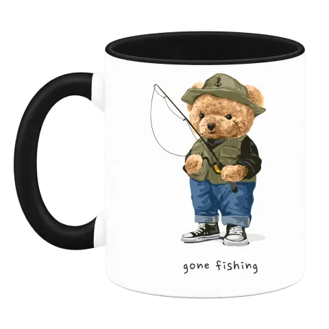 Мече рибар gone fishing върху Чаша — Черна