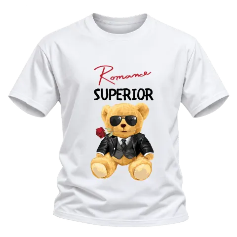 Мече Romance Superior върху Тениска — Бяло