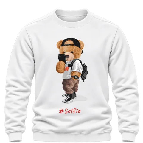 Мече selfie върху Блуза — Бяло