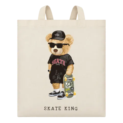 Мече Skate King върху Чанта — Бежово