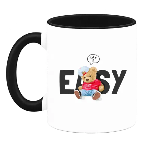 Мече Take it Easy върху Чаша — Черна