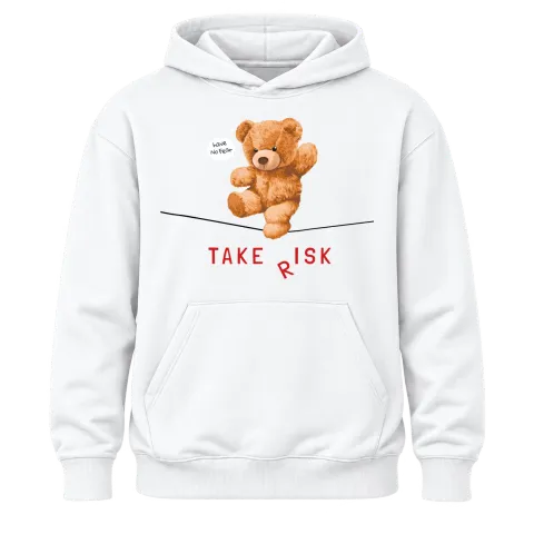 Мече Take Risk върху Худи — Бяло