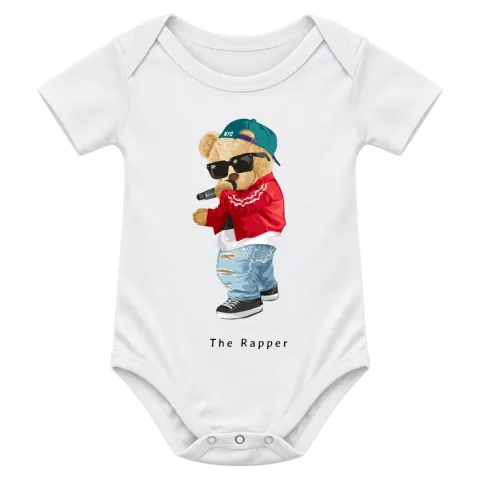 Мече The Rapper върху Боди — Бяло