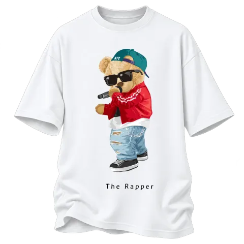 Мече The Rapper върху Овърсайз — Бяло