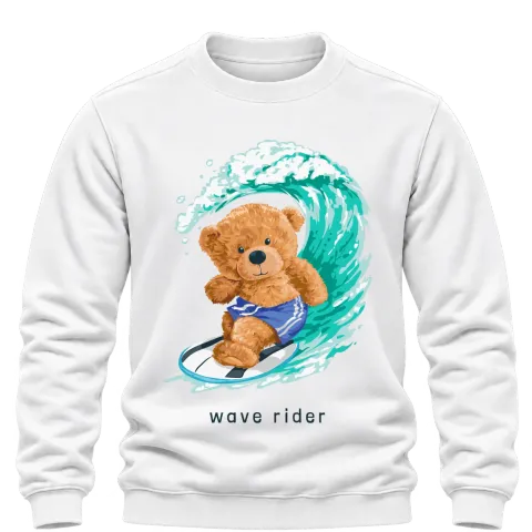 Мече Wave Rider върху Блуза — Бяло