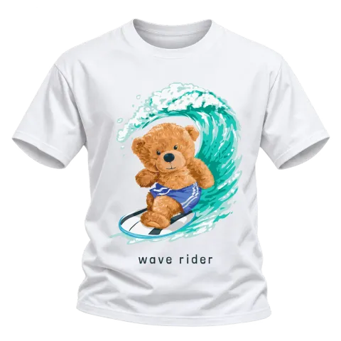 Мече Wave Rider върху Тениска — Бяло