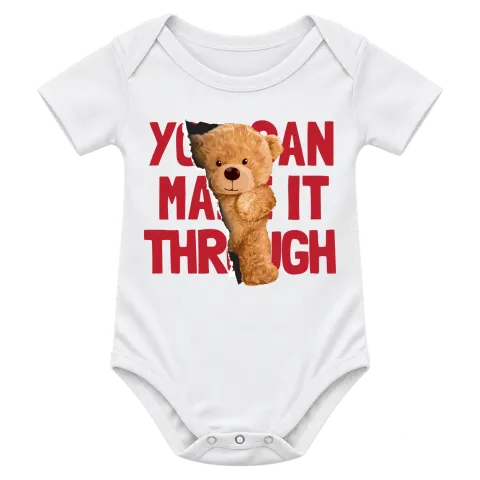 Мече You Can Make It Through върху Боди — Бяло